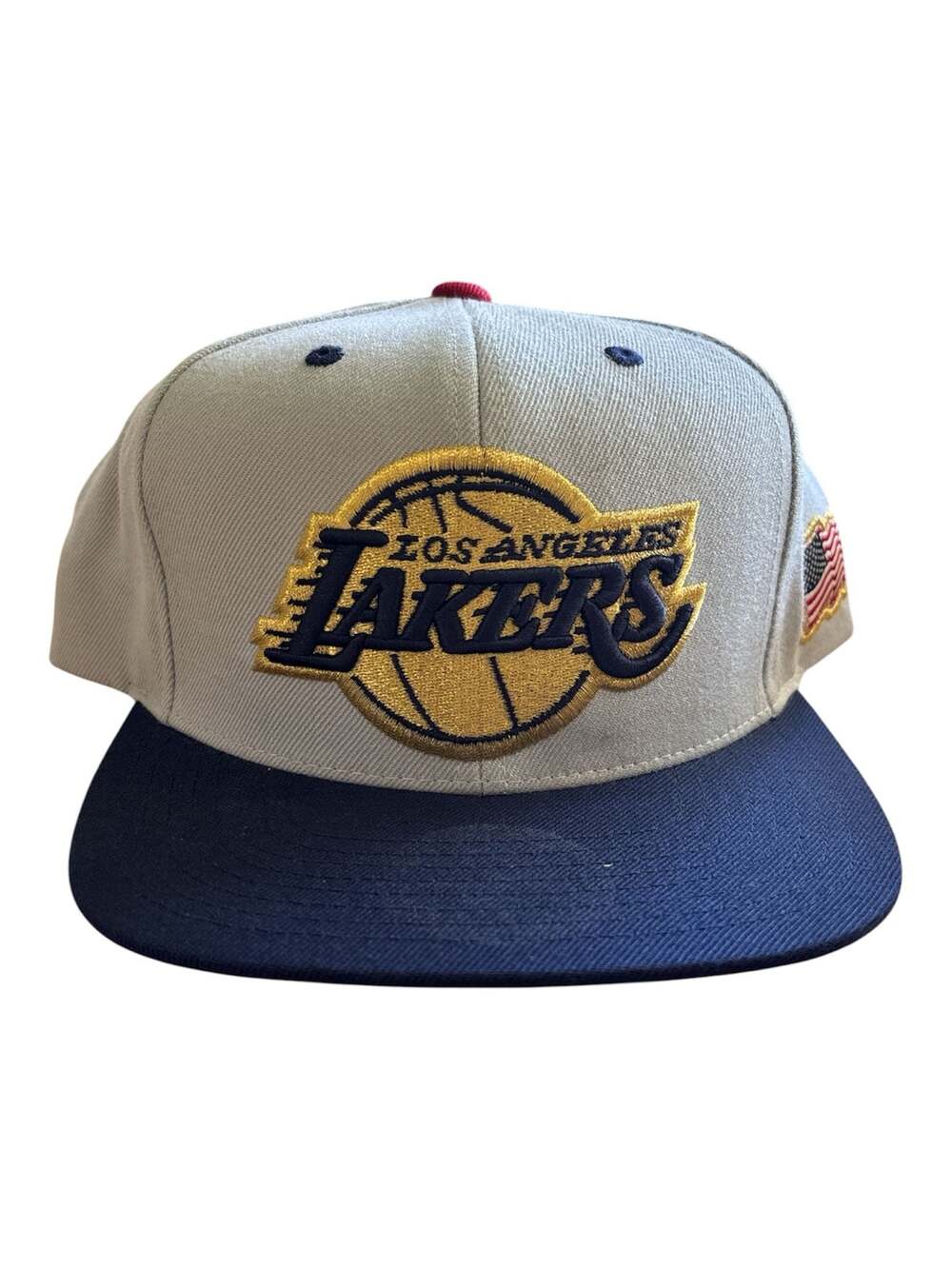 Mitchell & Ness Los Angeles Lakers Snapback Hat with USA Flag Patch